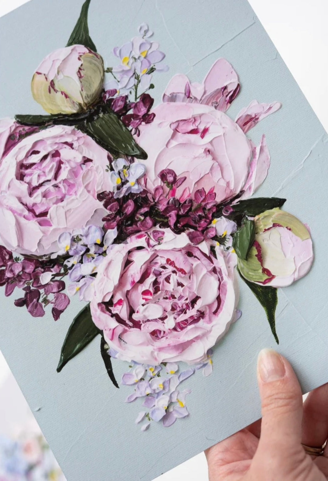 Step into Bouquet V: Hand-painted pastel floral wall art on canvas, perfect for home decor.