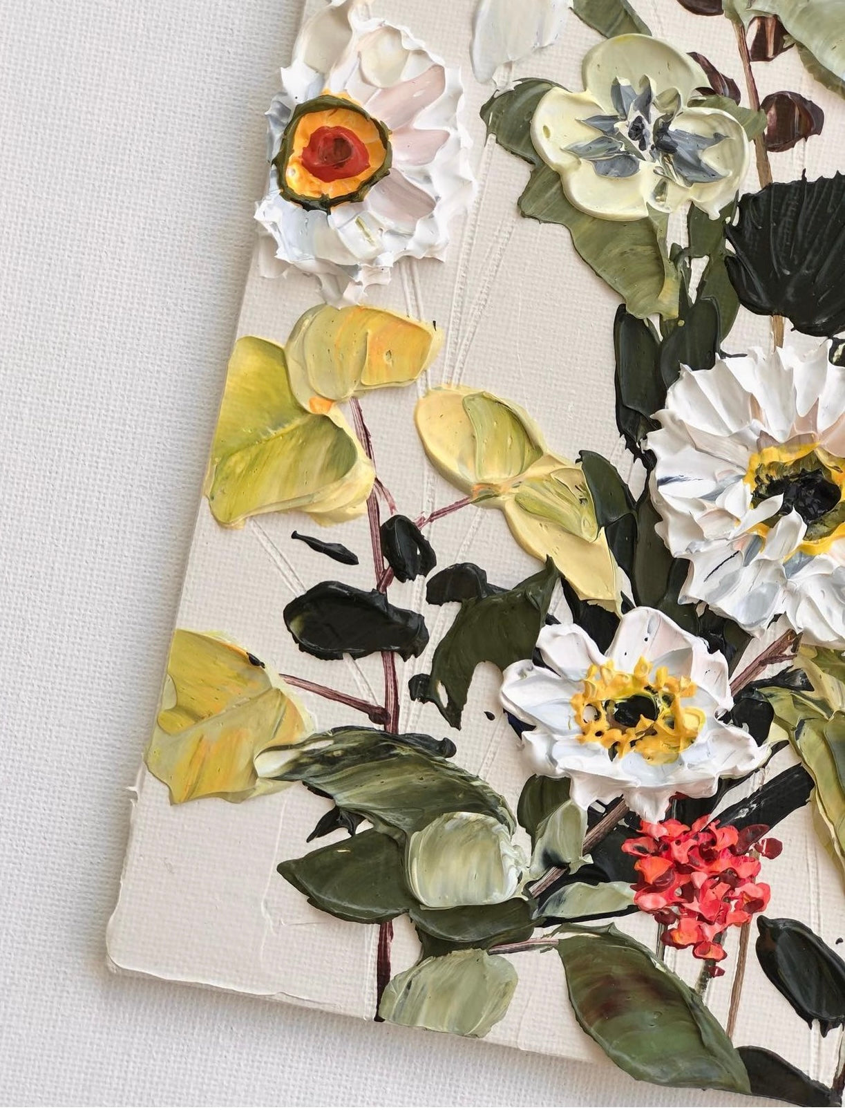 Muted Pink Floral art: Daydreams I - ready to hang, protected varnish.
