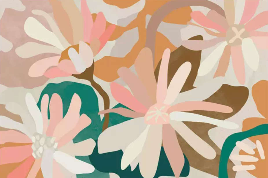 Spring V: Framed canvas art, convenient and ready to hang, provides tranquility.