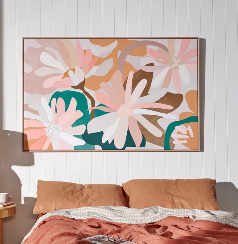 Spring V: Framed canvas art, convenient and ready to hang, provides tranquility.