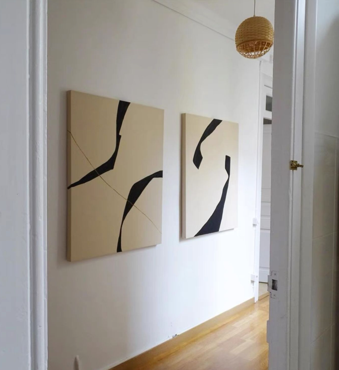 Black and white abstract flow, Vestige XIV, fluid design canvas, calming aestheti. 